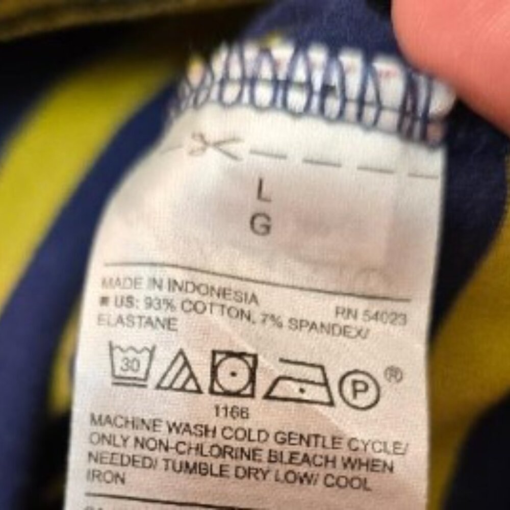 Old Navy Women Dress Bodycon V Neck Knit Blue Yellow Striped Short Sleeve Size L - Picture 11 of 12